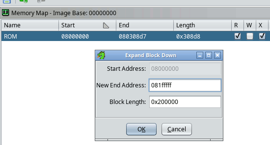 Memory map dialog