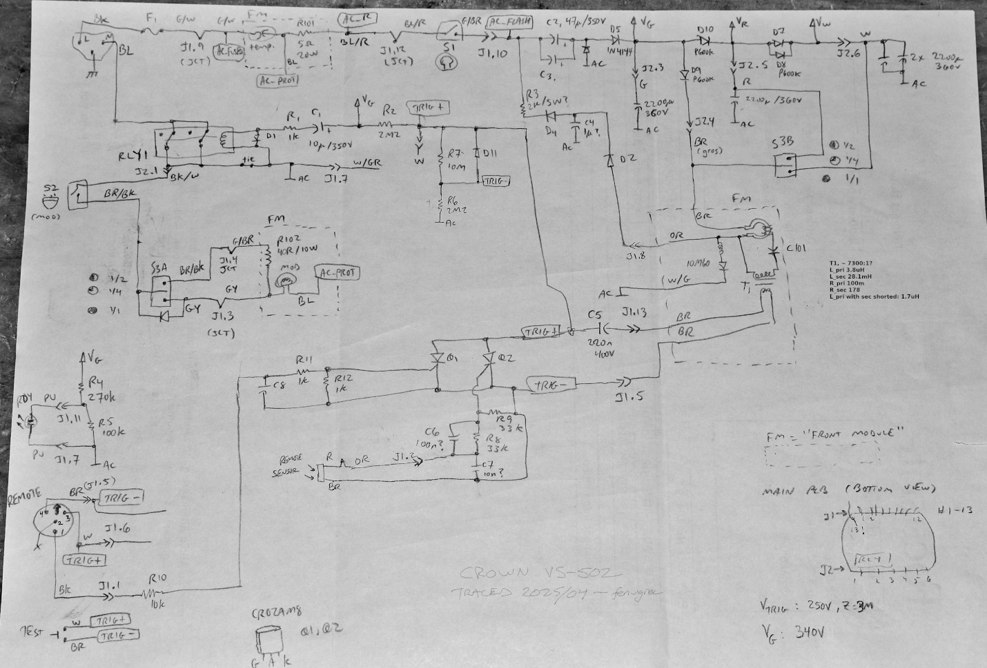 hand-traced schematics