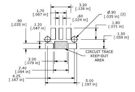 TL3340 typical PCB footprint